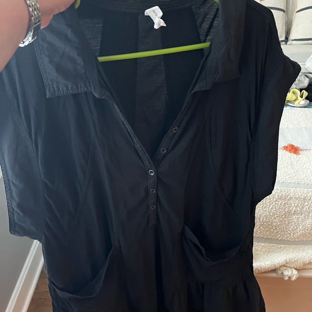 Anthropologie sporty black dress